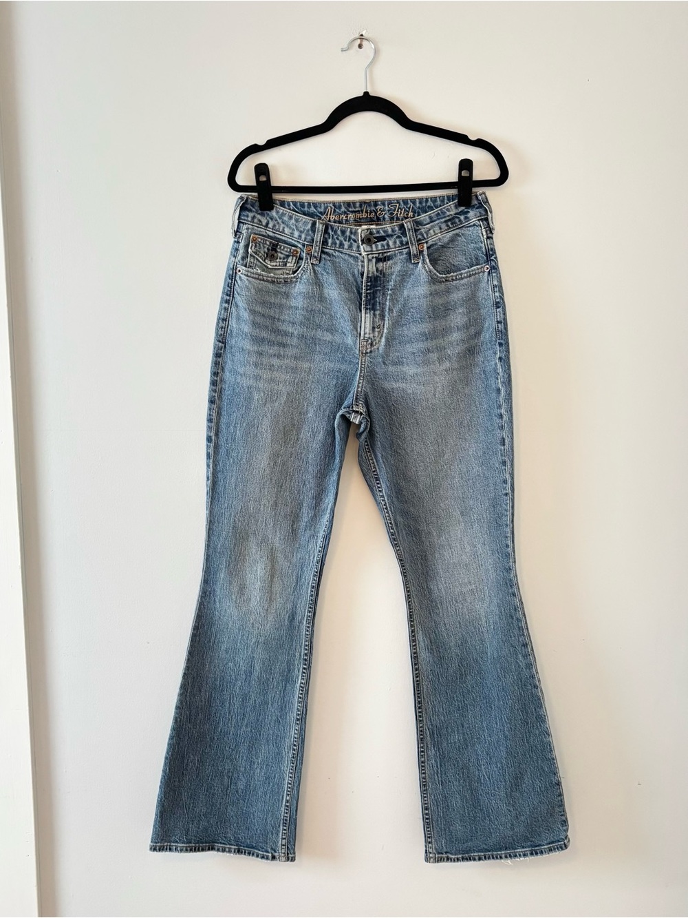 Abercrombie & Fitch Vintage Y2K High Rise Bootcut Jean Curve Love Wide Leg Blue